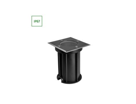 LUKKA CONNECT GU10 250V IP67 110x110x140 SZARY KWADRATOWA gruntowa, najazdowa, przelotowa