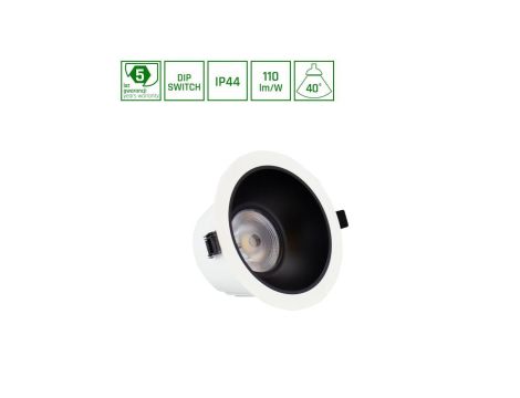 ORBITO DOWNLIGHT 14-27W WW 230V 40st IP44 Ra90 UGR19 169X95MM BIAŁY/CZAR.MAT okr. regulacja mocy 5
