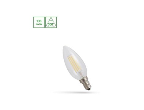 LED ŚWIECOWA E-14 230V 5.5W COG NW CLEAR SPECTRUM