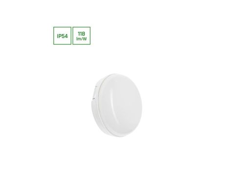 TECHNIC LAMP KANAŁOWA 8W NW 230V 120st IP54 IK10 140x48mm BIAŁY okrągła