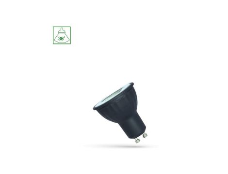 LED GU10 230V 4W SMD 38st WW z soczewką czarna SPECTRUM