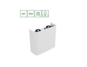 LUNARIX 2 KINKIET 4W CCT 230V IP54 RA90 110X100X40MM BIAŁY ŚWIECI GÓRA/DÓŁ