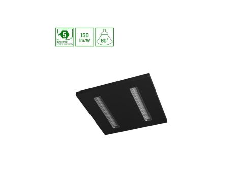 ALGINE DOPPIO PANEL 40W NW 230V 80ST IP20 600X600X35 CZARNY 5 LAT