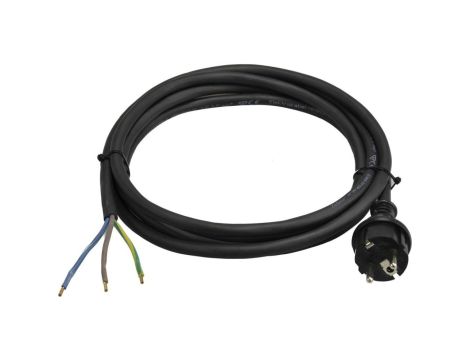 Przewód zasilający gumowy OW 3x2,5mm2 z wtyczką prostą 2P+Z Uni-Schuko czarny IP44 5m
