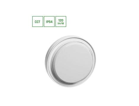 PASTILO 15W 3CCT 230V 120st IP54 IK10 221x47mm BIAŁY OKRĄGŁA