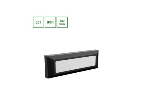ENCANTA 6W CCT 230V IP54 230x80x30MM CZARNY NATYNKOWA ELEWACYJNA