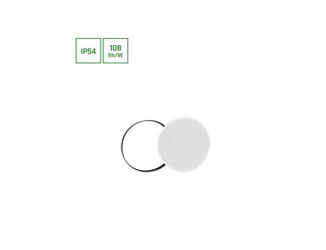 NYMPHEA BLACK i WHITE RINGS 18W WW 230V 115st IP54 FI250x52 BIAŁY/CZARNY OKRĄGŁA