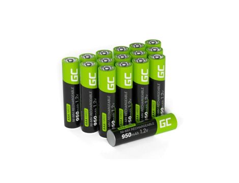 16x Akumulatorki Paluszki AAA R3 950mAh Ni-MH Baterie do ładowania Green Cell