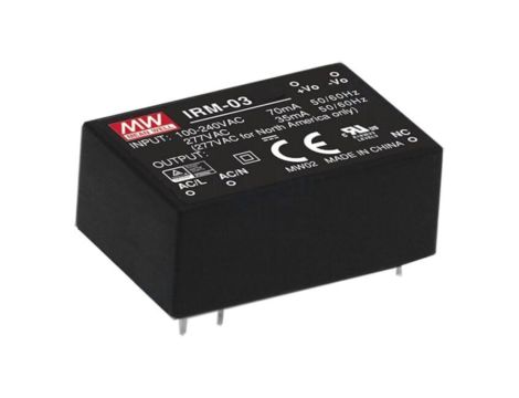 IRM-03-24 Przetwornica AC/DC, 3W, Napięcie wejściowe: 85305VAC, 24VDC, Iwyj: 125mA, OUT: 1