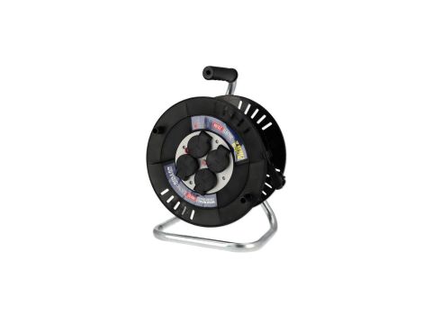 Przedłużacz bębnowy 4-gniazdowy ,IP44, czarny, 3X1,5mm, 20m HOROZ ELECTRIC