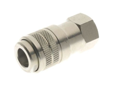 Adapter gwintowany prosty gwint – rura BSP 1/4 żeńskie BSP 1/4 żeńskie RS PRO Złączka prosta 1/4 in BSP Female