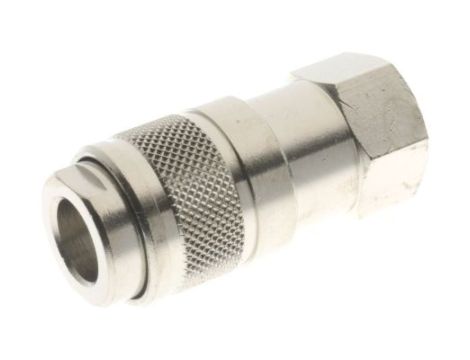 Adapter gwintowany prosty gwint – rura BSP 1/4 żeńskie BSP 1/4 żeńskie RS PRO Złączka prosta 1/4 in BSP Female
