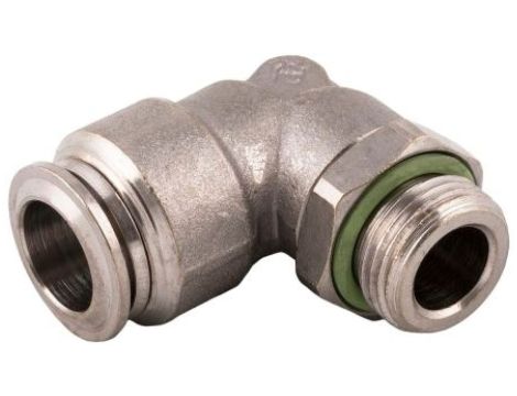 Adapter gwintowany typu kolanko gwint – rura RS PRO 3/8 in Male rodzaj Męski Gwintowany, rura Mosiądz niklowany 3/8in