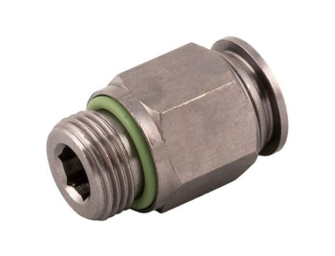 Adapter gwintowany prosty gwint – rura RS PRO 1/4 in Male rodzaj Męski Gwintowany, rura Mosiądz niklowany 1/4in