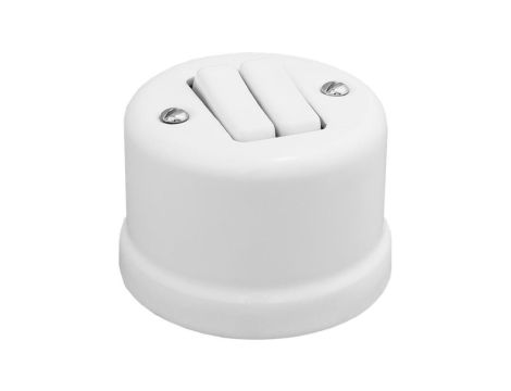 Łącznik do sterowania roletami natynkowy Retro ceramic 10A-250V~, biały