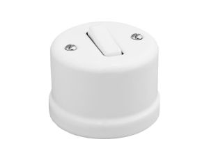 Łącznik pojedynczy natynkowy Retro ceramic 10A-250V~, biały