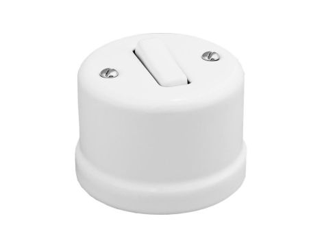 Łącznik pojedynczy natynkowy Retro ceramic 10A-250V~, biały