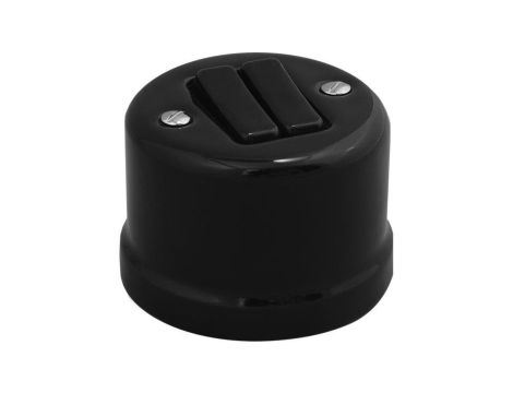 Łącznik do sterowania roletami natynkowy Retro ceramic 10A-250V~, czarny