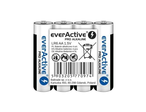 4 x baterie alkaliczne everActive Pro LR6 / AA (taca)