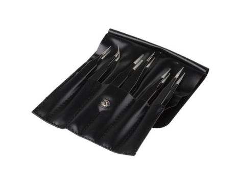 Zestaw pęset, ESD, materiał: Stal nierdzewna, RS PRO