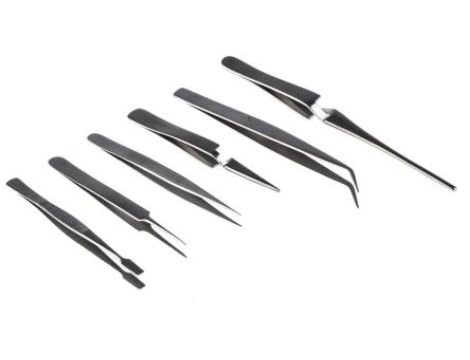 Zestaw pęset, materiał: Stal węglowa, RS PRO