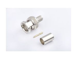 Przejściówka do złączy BNC, 75, 6GHz, Męski, Połączenie zagniatane, Montaż na kablu +165C -65C