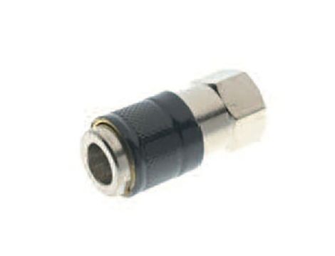 Szybkozłącze powietrza RS PRO G 1/4 żeńskie rodzaj Żeński Gwintowany Mosiądz niklowany 1/4in