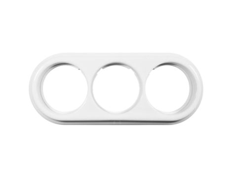 Ramka potrójna okrągła do łączników i gniazd natynkowych Retro ceramic - biała