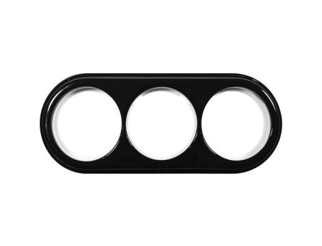 Ramka potrójna okrągła do łączników i gniazd natynkowych Retro ceramic - czarna