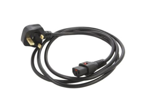 SCHAFFNER-820151 Kabel BS 1363 (G) wtyk, IEC C13 żeński 1m z blokadą IEC LOCK