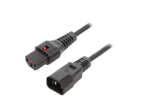 SCHAFFNER-812285 Kabel IEC C13 żeński, IEC C14 męski 2m z blokadą IEC LOCK
