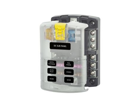 Skrzynka bezpieczników BLUE SEA 5025- ST 6 obwodów z szyną minusową