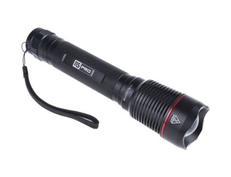 Latarka LED zasięg 400 m, jasność 2600 lm, 9 baterie alkaliczne IP67 RS PRO