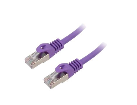 PP6A-LSZHCU-V-30M Patch cord S/FTP 6a drut Cu LSZH fioletowy 30m 27AWG
