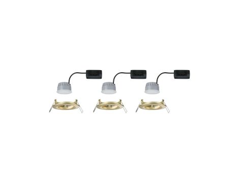 Zestaw opraw wpuszczanych LED Nova Coin okrągłych 3-Step DIM 74mm 100° 3x6W 3x470lm 2700K IP23 230V Złoty matowy / aluminium - 2