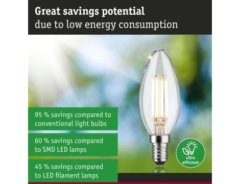 Źródło światła LED ECO LINE świeca 4W 840lm E14 3000K klasa A 230V przezroczysty / szkło - 6