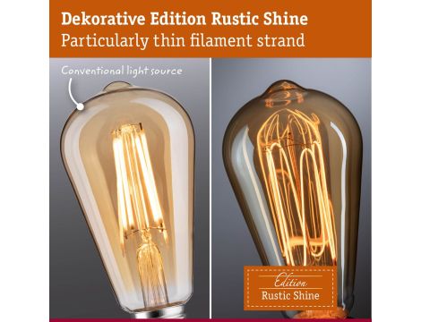 Źródło światła LED Rustic Shine 4,5W E27 żarnik w kształcie litery W 300lm1800K AGL 3StepDim złota - 5