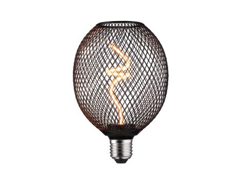 Źródło światła LED METALLIC GLOW Globe czarny Twist E27 4W 160lm 3StepDim 1800K 230V / metal siateczka
