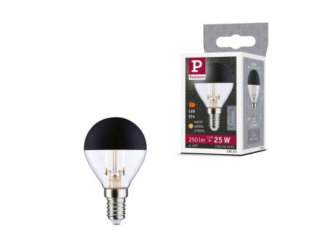 Źródło światła LED Kropla zwierciadło czarny mat 2,5W 230V 250lm E14 2700K ściemniany / przezroczysta - 6