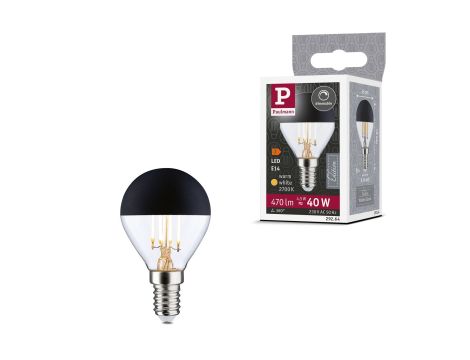 Źródło światła LED Kropla zwierciadło czarny mat 4,5W 230V 470lm E14 2700K ściemniany / przezroczysta - 7