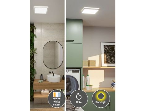 Plafoniera ATRIA SHINE LED 15,7W ze zmienną barwą 3000/4000/6500K + światło odbite kwadrat 298x298mm/35mm 2100 lm 230V IP44 Klasa energ. B biały / tworzywo sztuczne - 13