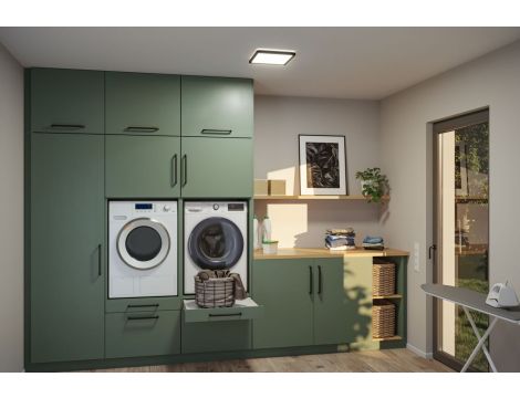 Plafoniera ATRIA SHINE LED 15,7W ze zmienną barwą 3000/4000/6500K + światło odbite kwadrat 298x298mm/35mm 2100 lm 230V IP44 Klasa energ. B czarny / tworzywo sztuczne - 12