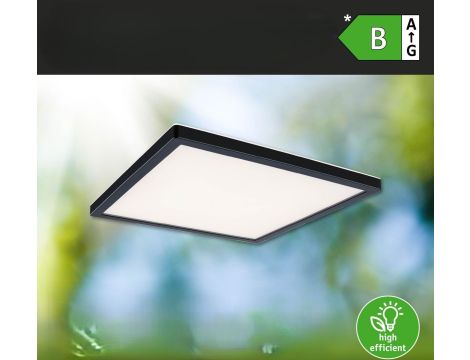 Plafoniera ATRIA SHINE LED 15,7W ze zmienną barwą 3000/4000/6500K + światło odbite kwadrat 298x298mm/35mm 2100 lm 230V IP44 Klasa energ. B czarny / tworzywo sztuczne - 11