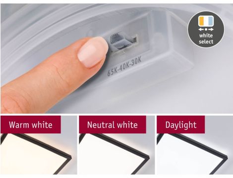 Plafoniera ATRIA SHINE LED 15,7W ze zmienną barwą 3000/4000/6500K + światło odbite kwadrat 298x298mm/35mm 2100 lm 230V IP44 Klasa energ. B czarny / tworzywo sztuczne - 6