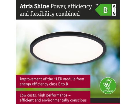 Plafoniera ATRIA SHINE LED Backlight 20,8W IP44 2800lm 400mm WS 3000/4000/6500K 230V czarny / tworzywo sztuczne - 14