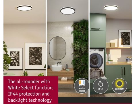 Plafoniera ATRIA SHINE LED Backlight 20,8W IP44 2800lm 400mm WS 3000/4000/6500K 230V czarny / tworzywo sztuczne - 5