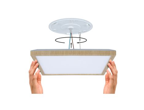 Plafoniera ATRIA SHINE LED Backlight 15,7W IP44 2100lm 300x300mm WS 3000/4000/6500K 230V drewnopodobny dąb / tworzywo sztuczne - 9