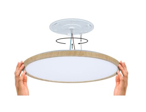 Plafoniera ATRIA SHINE LED Backlight 20,8W IP44 2800lm 400mm WS 3000/4000/6500K 230V drewnopodobny dąb / tworzywo sztuczne - 9