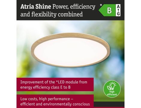 Plafoniera ATRIA SHINE LED Backlight 20,8W IP44 2800lm 400mm WS 3000/4000/6500K 230V drewnopodobny dąb / tworzywo sztuczne - 14