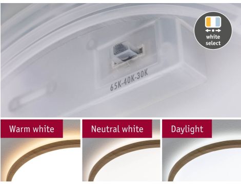 Plafoniera ATRIA SHINE LED Backlight 20,8W IP44 2800lm 400mm WS 3000/4000/6500K 230V drewnopodobny dąb / tworzywo sztuczne - 4